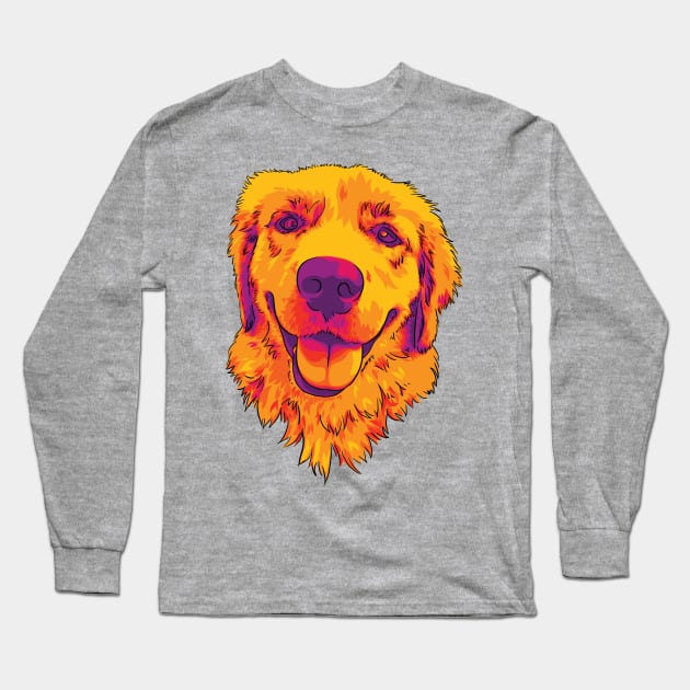 Sunshine Golden Retriever Long Sleeve T-Shirt by polliadesign